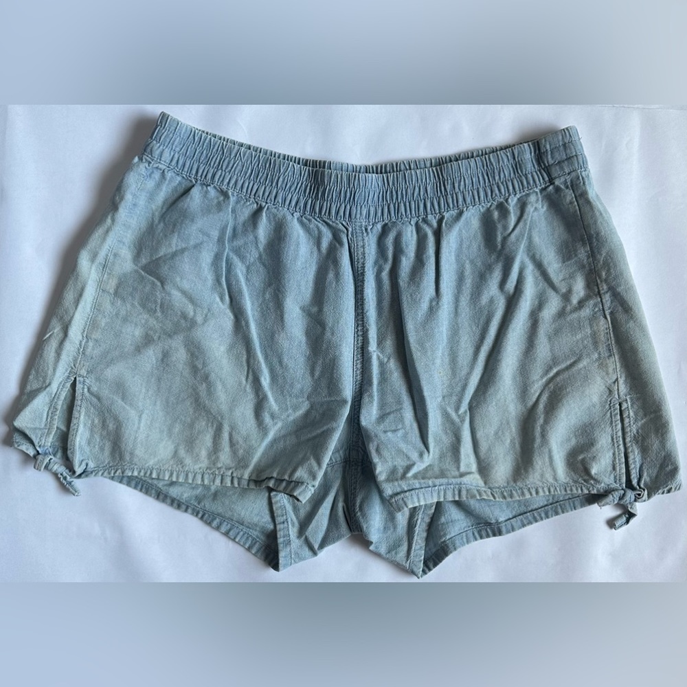 Madewell Womens Blue Culotte Pull On Oversized Lightweight Chambray Shorts Small